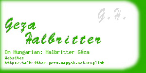 geza halbritter business card