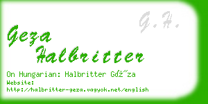geza halbritter business card